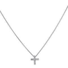 0.07 Carat Diamond Cross Pendant Necklace