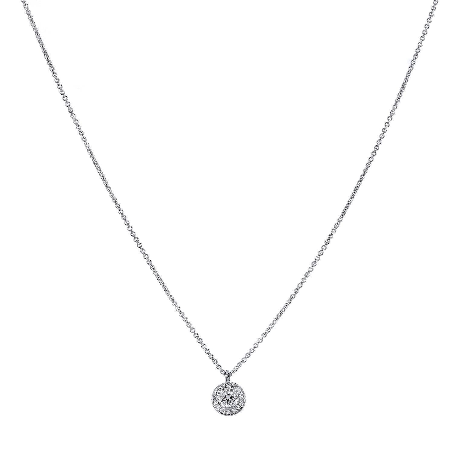 H & H 0.14 Carat Diamond Pendant Necklace