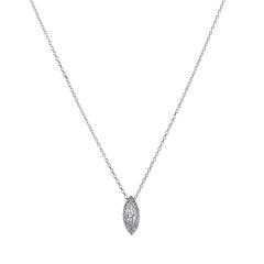 H & H 0.22 Carat Marquis Diamond Pendant Necklace