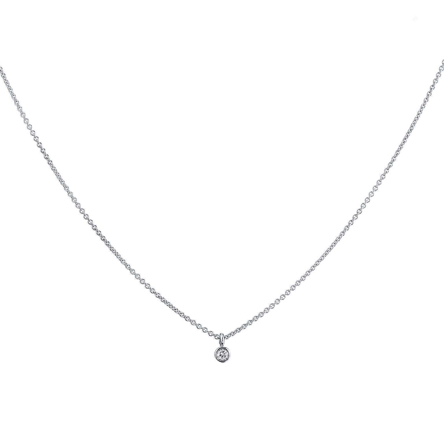 H & H Minimal 0.05 Carat Diamond Solitaire Pendant Necklace