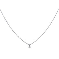 H & H Minimal 0.05 Carat Diamond Solitaire Pendant Necklace