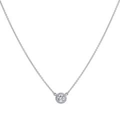 H & H Minimal 0.28 Carat Diamond Solitaire White Gold Pendant 7