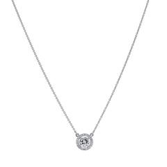 H & H Minimal 0.52 Carat Diamond Solitaire Pendant Necklace 11