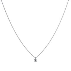 H & H Minimal 0.11 Carat Diamond Solitaire White Gold Pendant Necklace