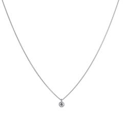 H & H Minimal 0.11 Carat Diamond Solitaire White Gold Pendant Necklace 12