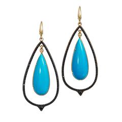Italian Designer 35.1 Millimetre Turquoise Double-Drop Earrings 2