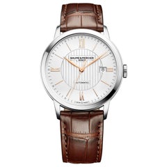 Baume & Mercier Stainless steel Classima Core Dual Time Analog Wristwatch