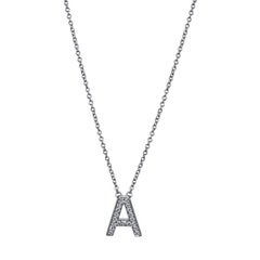 Tiffany & Co. 0.08 Carat Diamond "A" Pendant Necklace