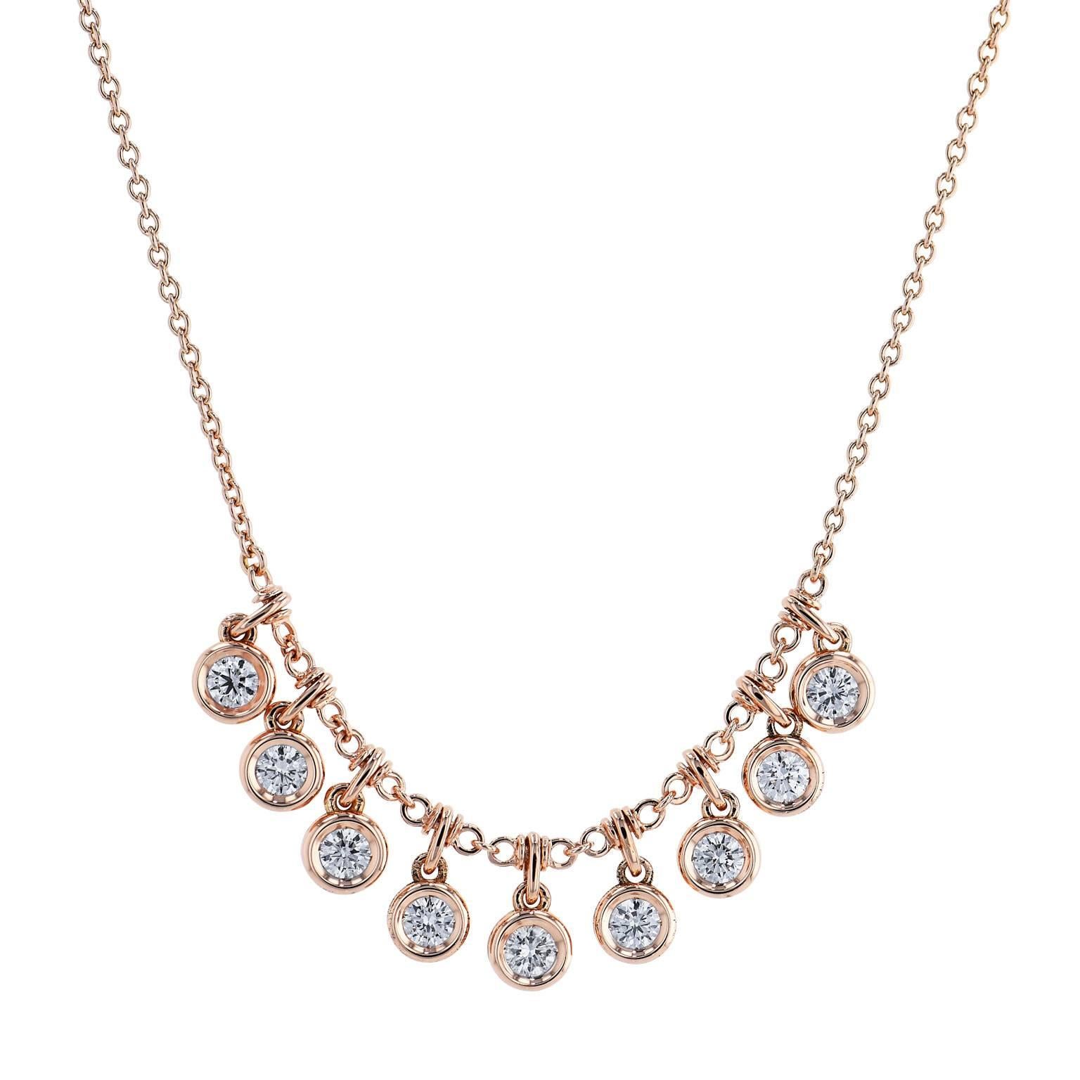 1.20 Carat Diamond Bezel-Set Swivel Drop Necklace