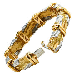 Henry Dunay Gold Platinum Cinnabar Bracelet