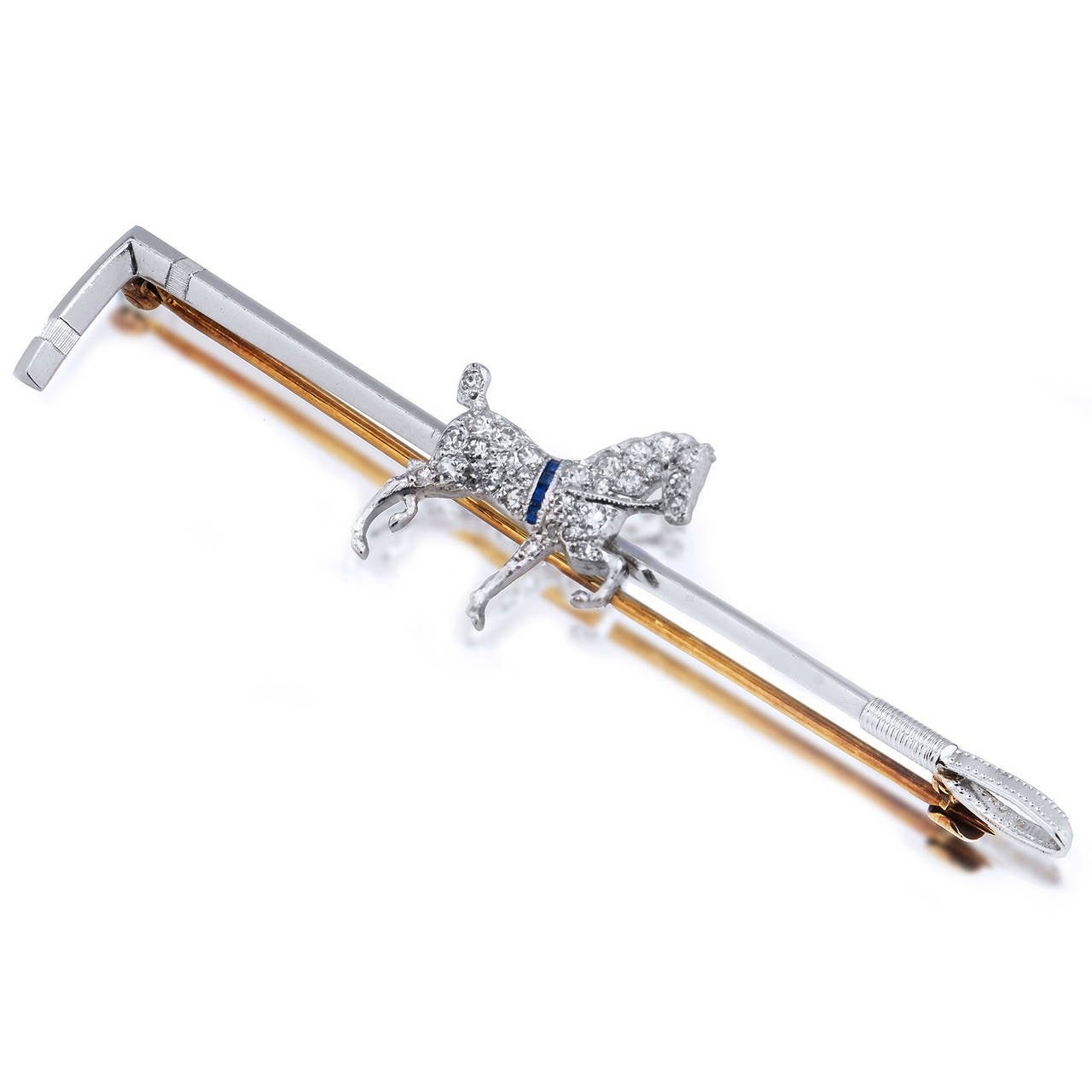 Art Deco Diamond Platinum Horse Brooch
