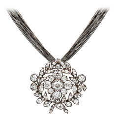 15 Carat Georgian Diamond Necklace and Brooch 3