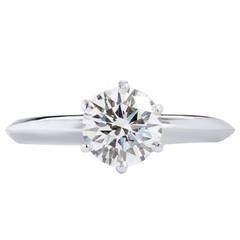 Tiffany & Co. GIA Cert Diamond Platinum Solitaire Engagement Ring