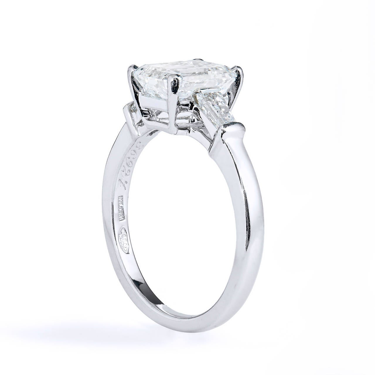 Women's Bvlgari 2.01 Carat GIA Cert Emerald Cut Diamond Platinum Engagement Ring