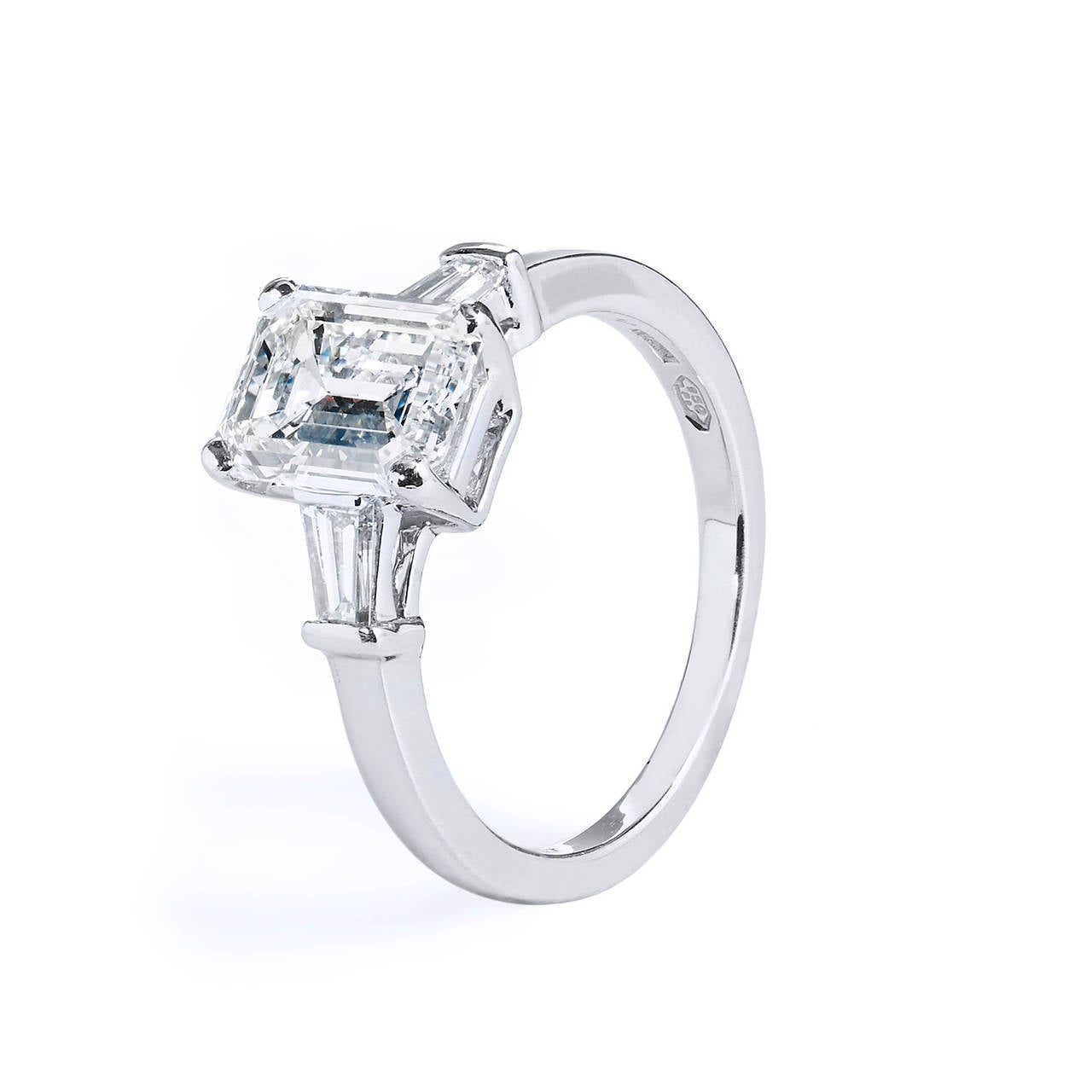 Bvlgari 2.01 Carat GIA Cert Emerald Cut Diamond Platinum Engagement Ring 1