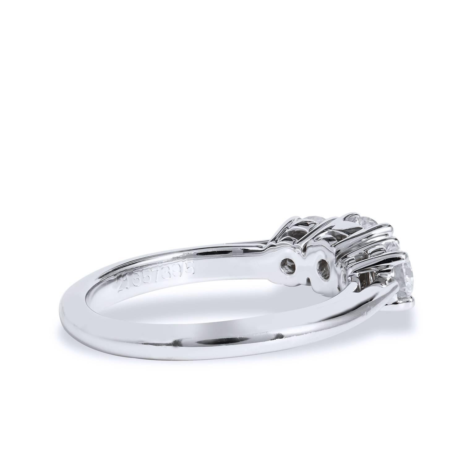 Modern Tiffany & Co. Three-Stone Diamond Engagement Ring