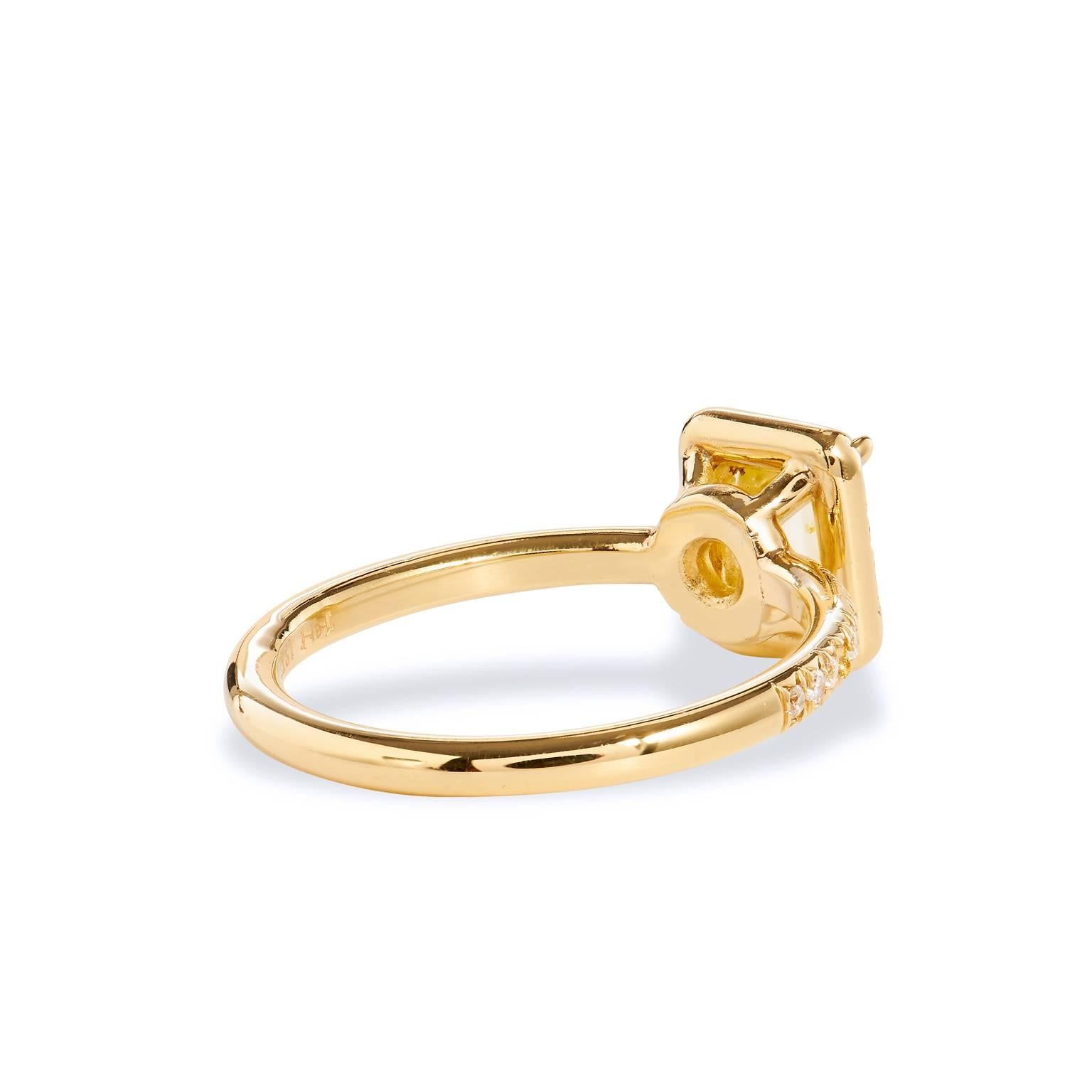 Women's H & H 1.20 Carat Fancy Yellow Diamond Ring