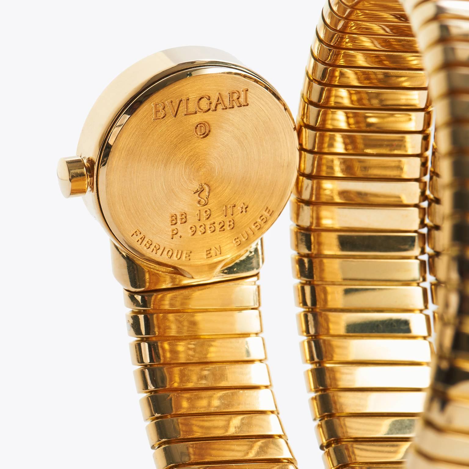Bvlgari Tubogas 18kt Yellow Gold Watch In Excellent Condition In Miami, FL