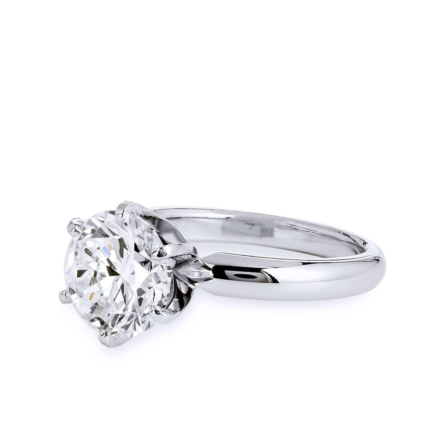GIA Certified 3.04 Carat Diamond Platinum 4 Prong Solitaire Engagement Ring 1