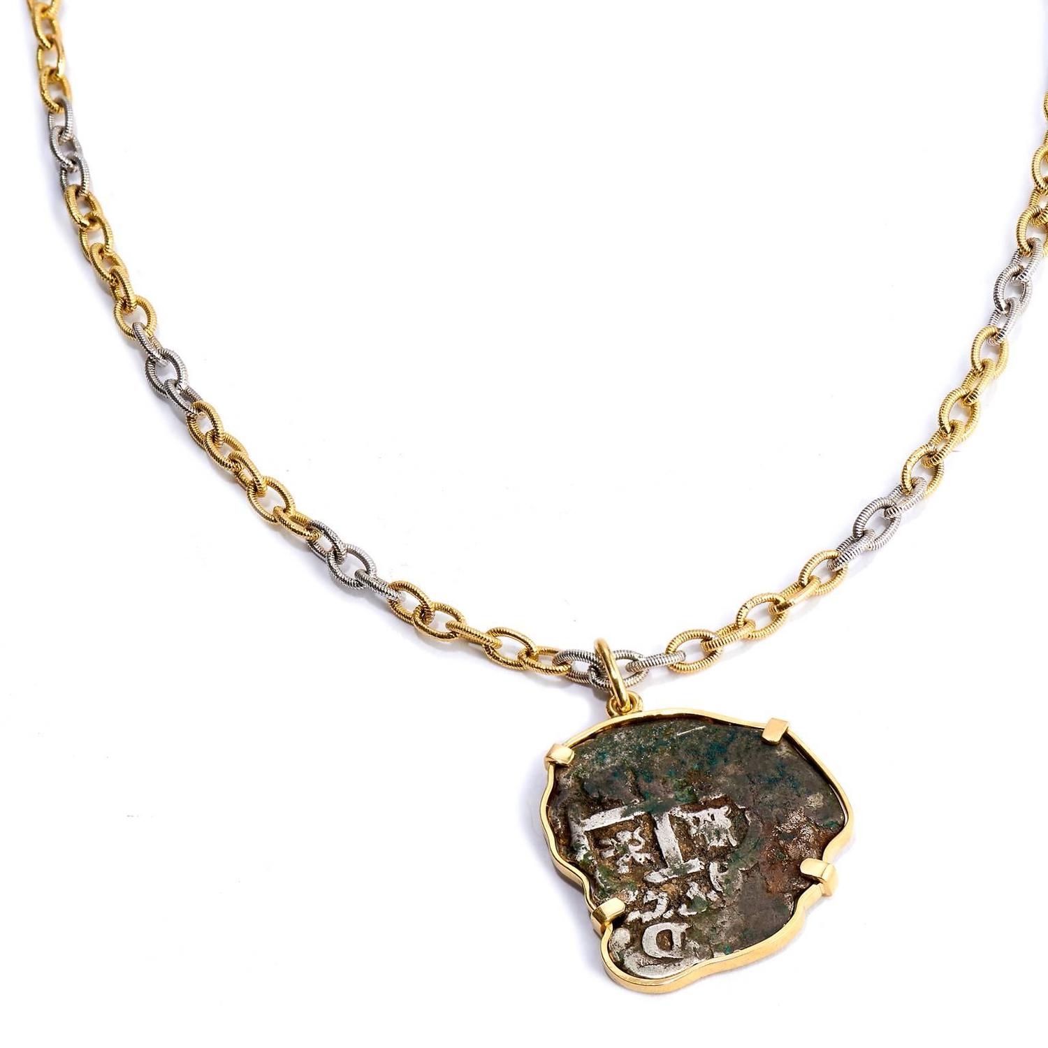 Spanish Treasure Coin Necklace For Sale at 1stdibs