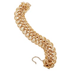 18 karat Rose and Yellow Gold Ornate Intricate Heavy Bracelet 