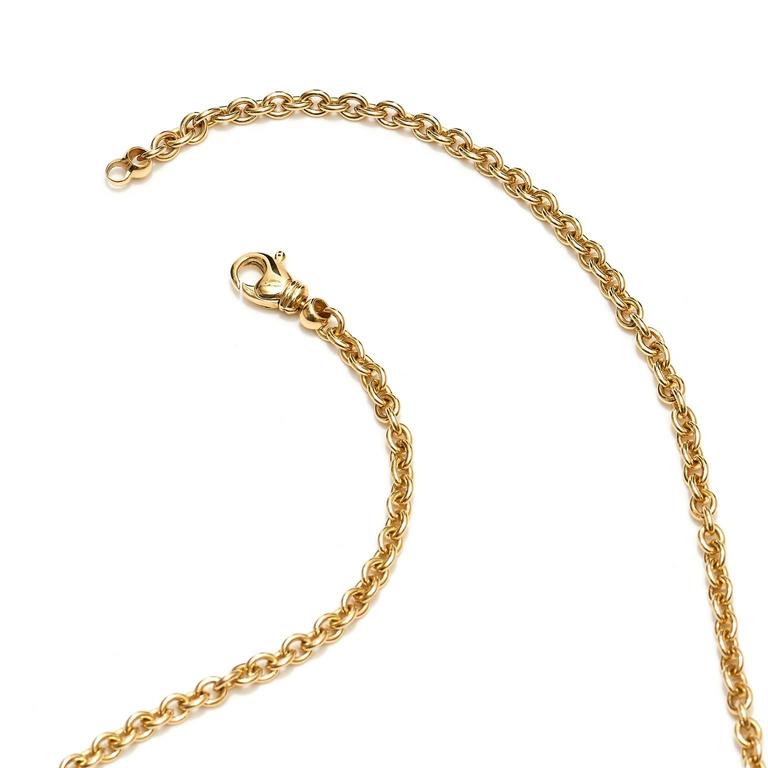 Oval Shape Pave Diamond Necklace For Sale at 1stdibs