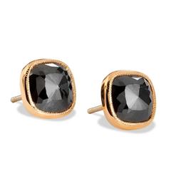 H&H 5.04 Carats Black Diamonds Gold Earrings