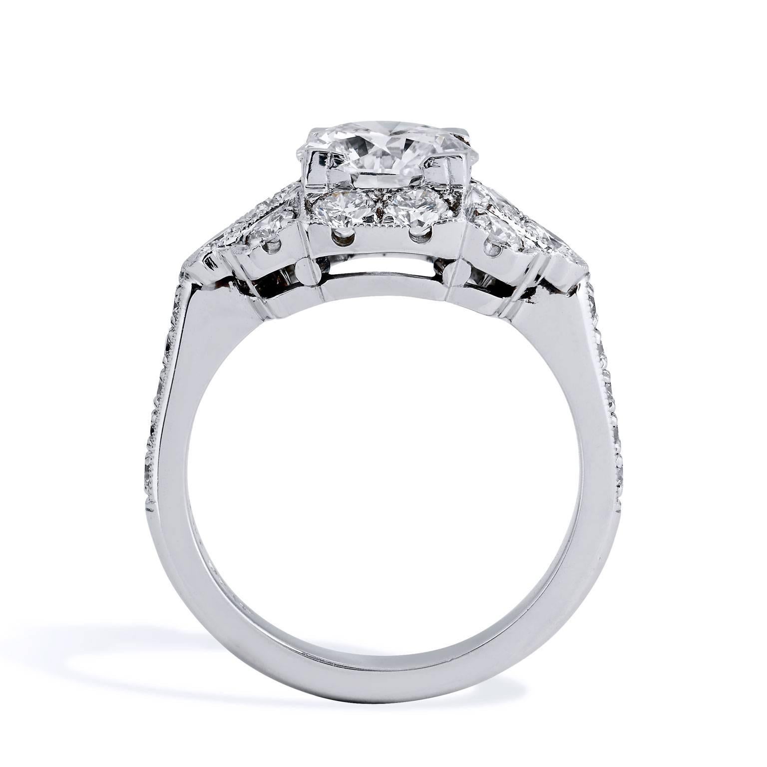 Women's H &H 1.60 Carat Diamond Platinum Engagement Ring