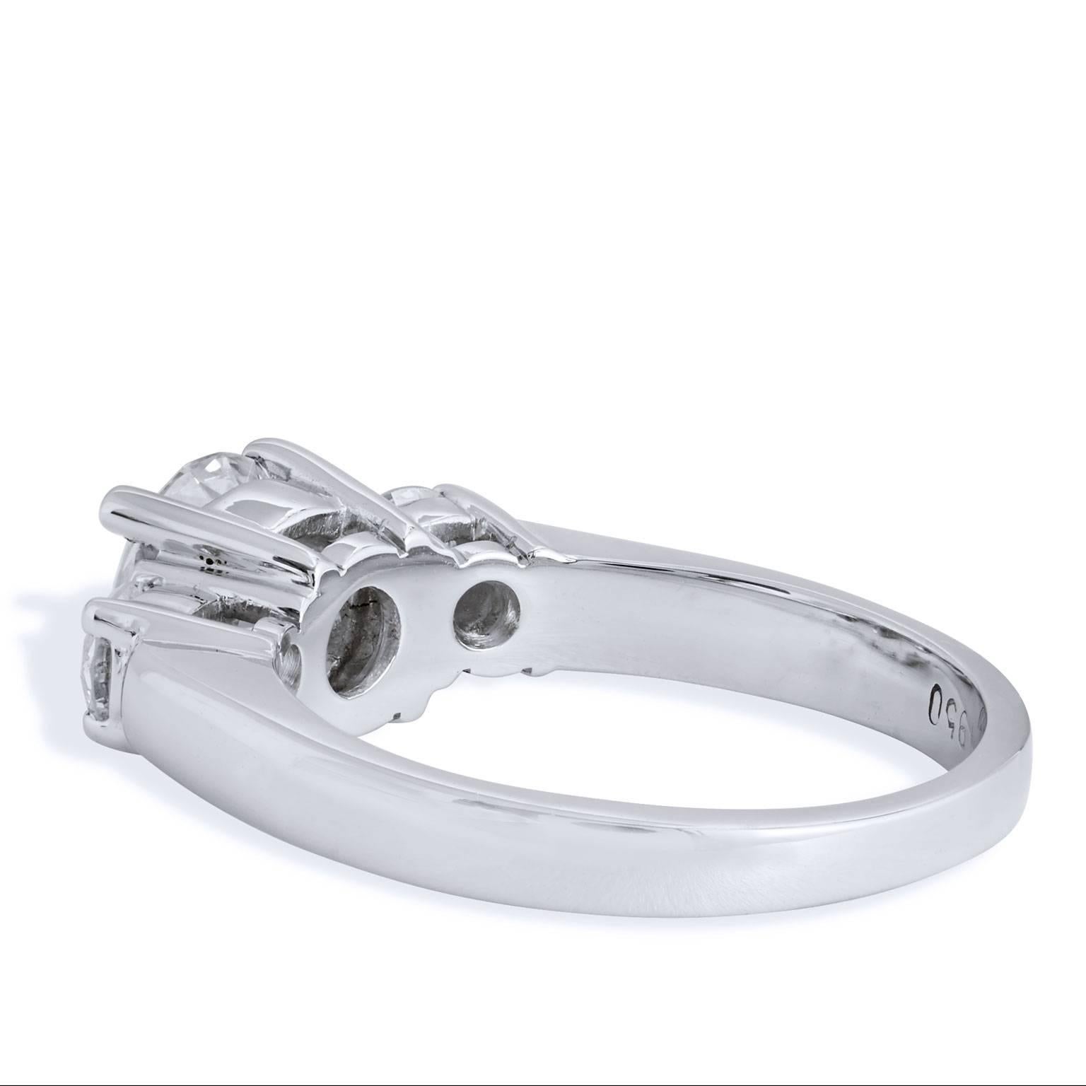 Diamond platinum Three Stone Engagement Ring 2