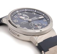 Ulysse Nardin Stainless steel Marine Blue Dial Blue Rubber Automatic Wristwatch