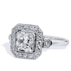 Peruzzi 1.29 Carat Cut Diamond Platinum Engagement Ring