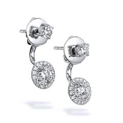 Round 1.14 Carat Diamond Double-Sided Stud Earrings