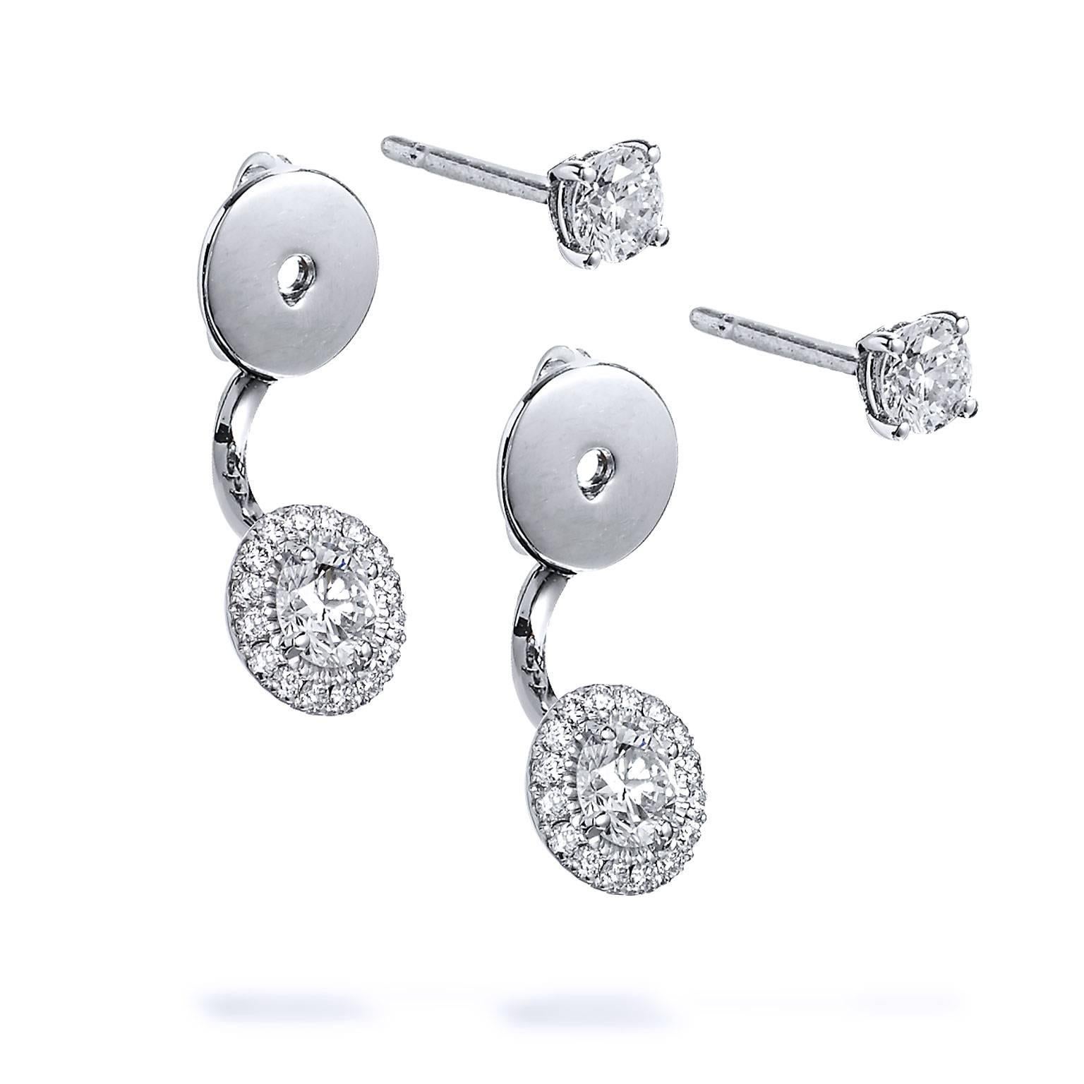 double sided diamond earrings
