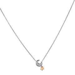Crivelli Moon and Star Pendant Necklace
