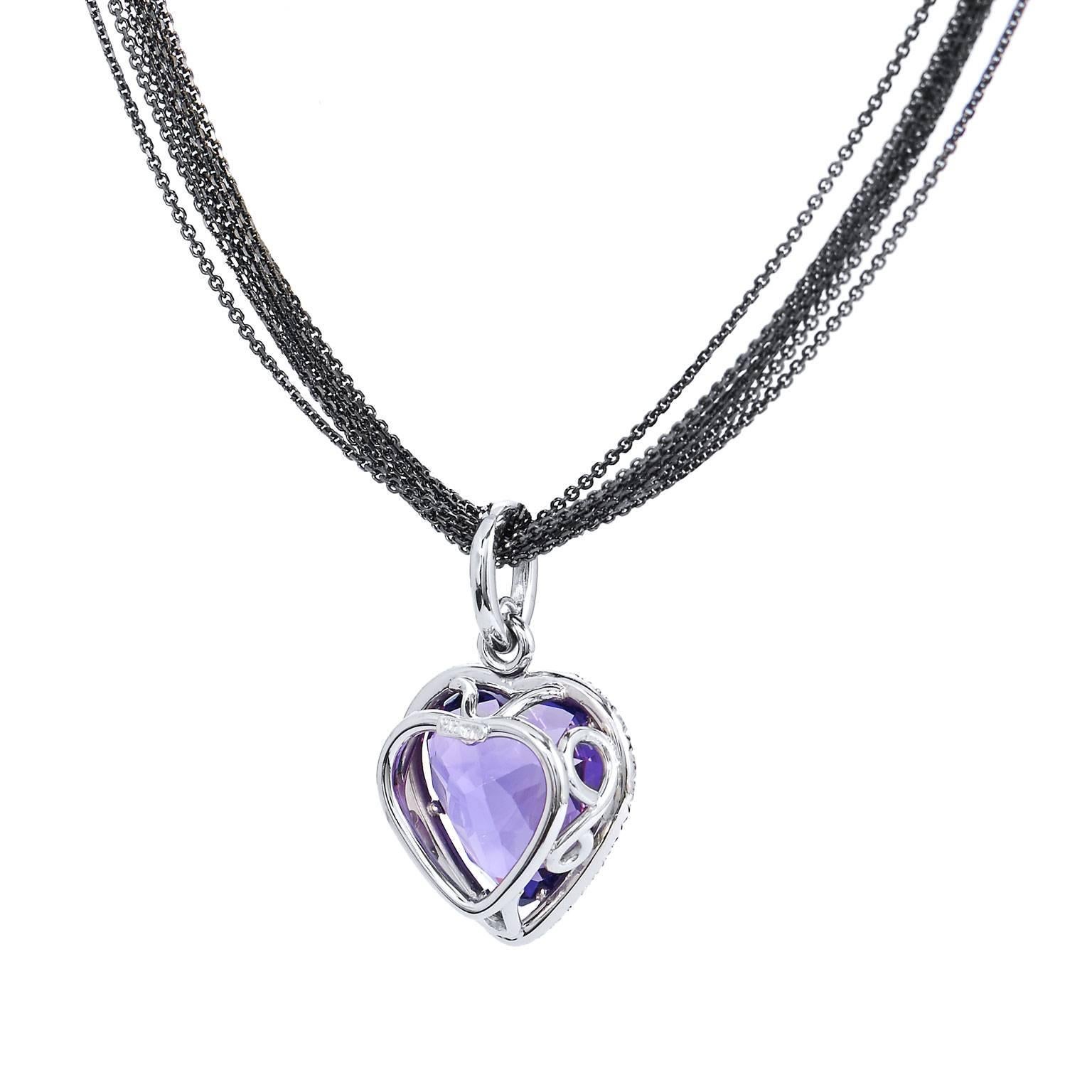 heart shaped amethyst pendant
