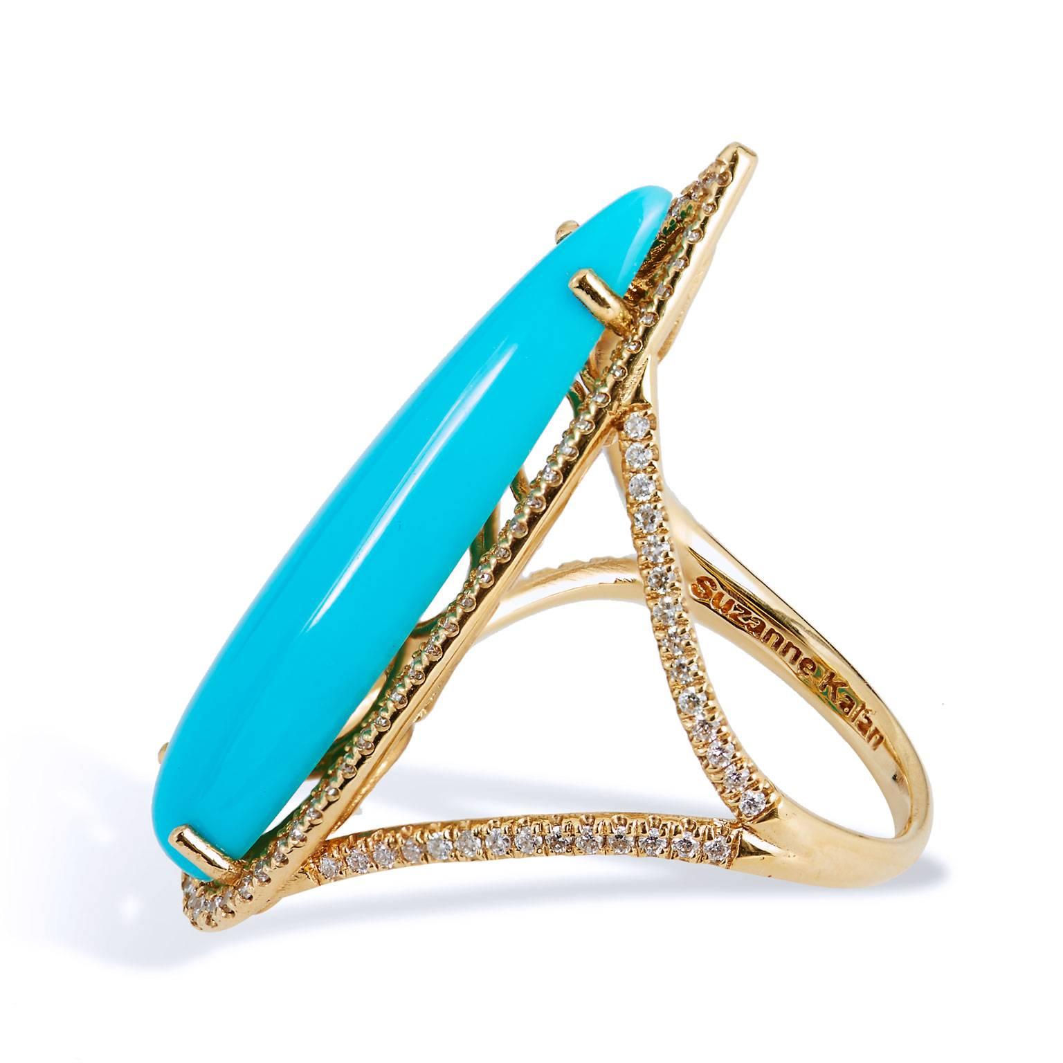 Women's Turquoise yellow gold Ring