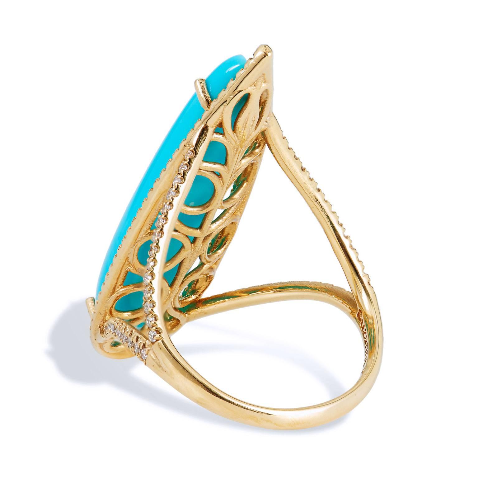 Turquoise yellow gold Ring 1