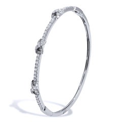 Diamond Three-Knot Oval White Gold Bangle