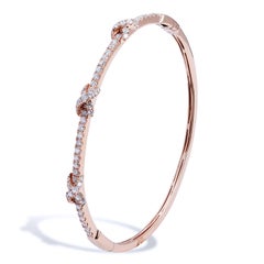 Diamond Three-Knot Oval Rose Gold Bangle