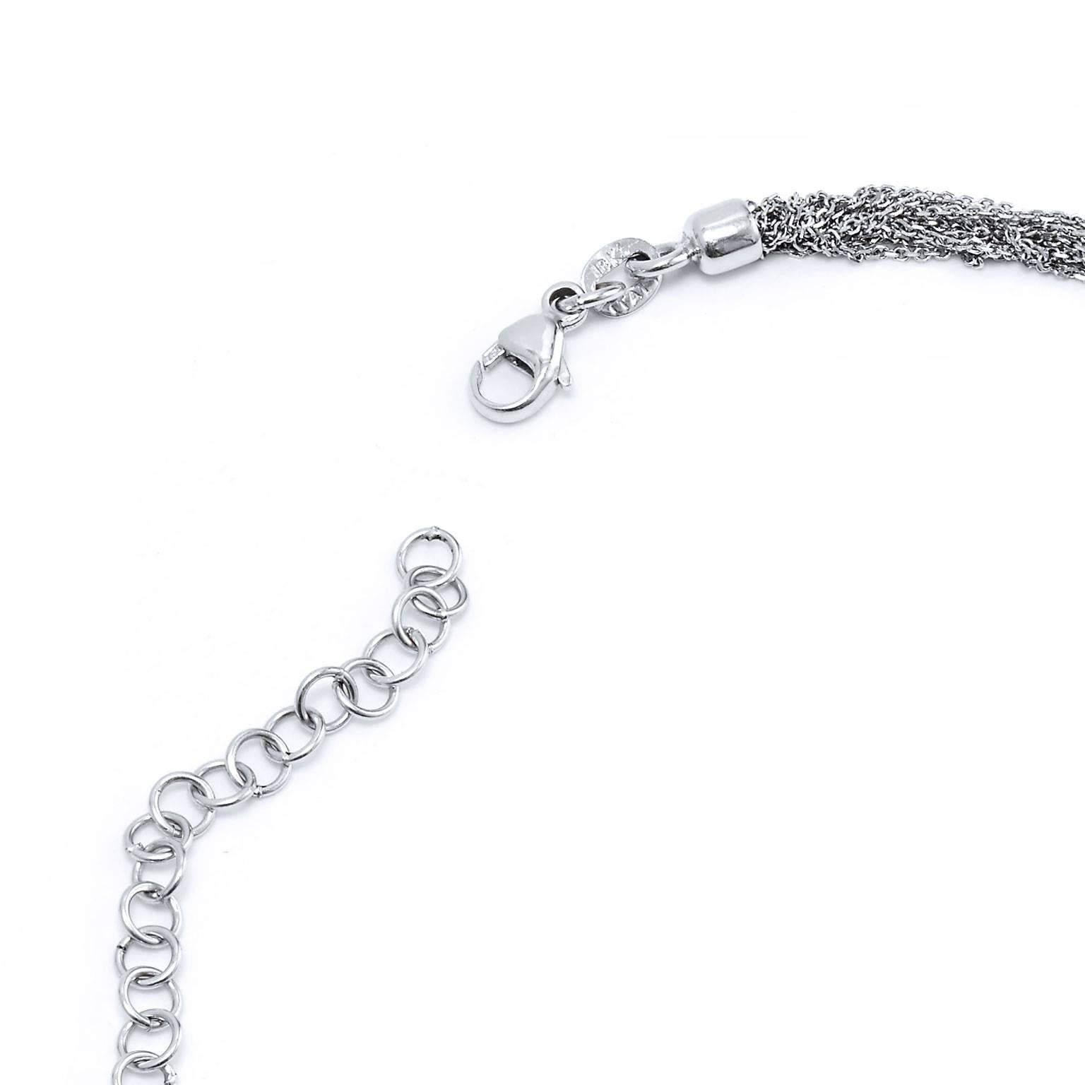 18 karat white gold ten strand cable link 18 inch chain.