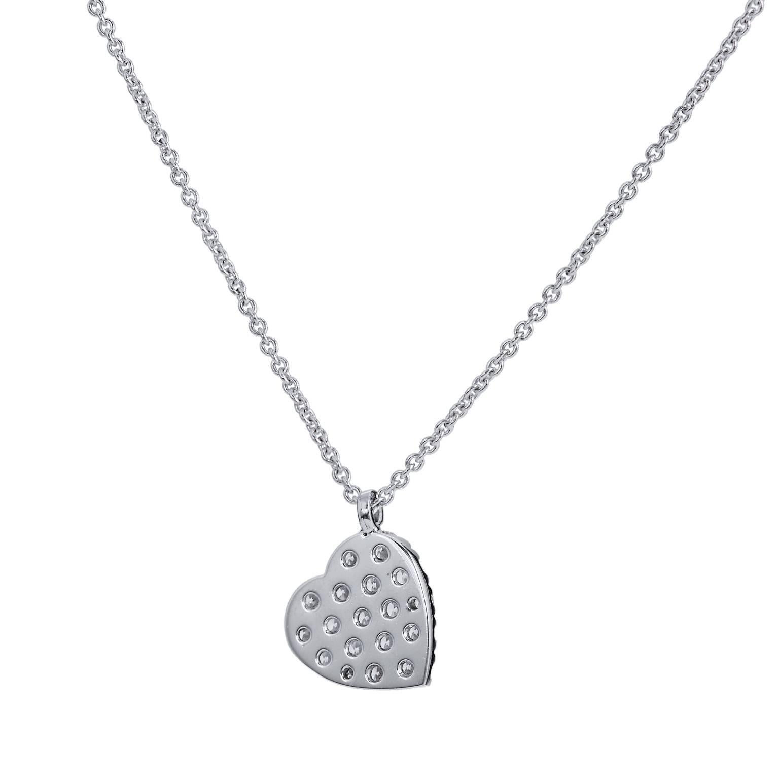 Diamond Heart Pendant Necklace In Excellent Condition In Miami, FL