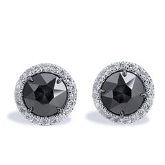 H & H 1.42 Black Diamond Stud Earrings