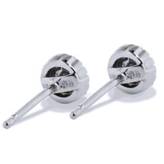 H & H 0.39 Carat Diamond Ten Prong Bezel Set Stud Earrings