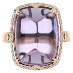 Amethyst- und Diamant-Ring mit Nieten aus 14 Karat Roségold