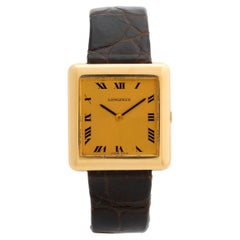 Used Longines Dresswatch Yellow Gold, Chequerboard Dial, Papers 1980.
