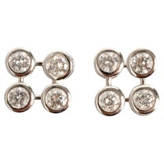 Pretty 0.08 Carat 'Boodle' Style Diamond Earrrings, 18 Carat White Gold