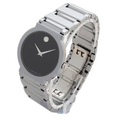 Movado Fiero Tungsten Carbide Watch, Stainless Steel, Collectable Design.