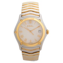 Used Ebel Classic Wave Wristwatch, 40" Stainless Steel, 18K Yellow Gold. Yr 2005