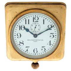 Brass Cased Naval Bridge / Desk Clock by Waltham Watch Co. USA. 17 Jewel, 1930