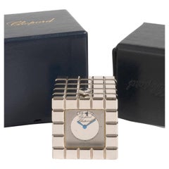 Chopard Ice Cube Alarm clock , Reference 51/8898/00, Silver Tone Case, with Box.
